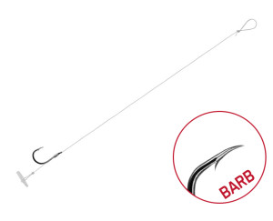 Bas de ligne Delphin FLR Quickstop / par 6 8cm/ 0,22mm / BARB #8 Beige, Red, Gray 8cm/ 0,22mm / BARB #8