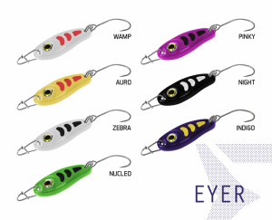 Cuillère ondulante Delphin EYER 1.5g AURO Hook #8 Silver, Gray, Purple, Gold 1.5g AURO Hook #8