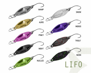 Cuillère ondulante Delphin LIFO 5g WAMP hook #8 Silver, Gray 5g WAMP hook #8