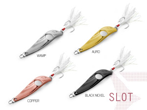 Cuillère ondulante Delphin SLOT 15g AURO hook #4 Beige, Gray, Gold, Brown 15g AURO hook #4