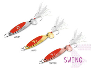Cuillère ondulante Delphin SWING 15g COPPER hook #6 Beige, Red, Gray 15g COPPER hook #6