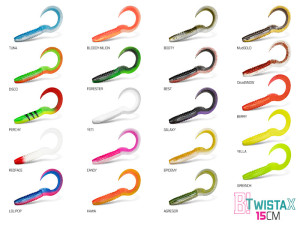 Leurre Delphin TwistaX Eeltail UVs / par 5 15cm/YELLA Beige, Gray, Red, Gold 15cm/YELLA