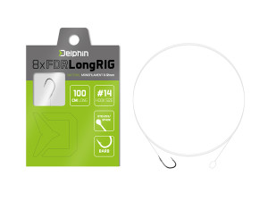 Bas de ligne Delphin FDR LongRIG / par 8 100cm / 0,14mm / BARB #12 Green, Beige, Black, Gray 100cm / 0,14mm / BARB #12