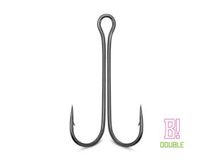 Hameҫon double Delphin B! Double / 8pcs 6 Silver, Gray, Green 6