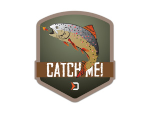 Autocollant Delphin CatchME! TRUITE 9x8cm Gray, Beige, Gold, Green 9x8cm