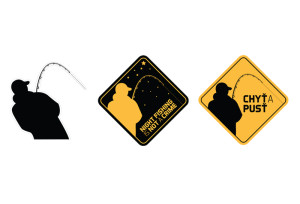 Delphin Autocollant pêcheur silhouette noire 7x7cm Gold, Black, Gray 7x7cm