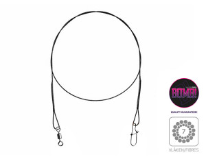Delphin Fil en titanium 1x7 BOMB! avec émerillon et agrafe par 2 /45cm/20kg Silver, Black, Purple, Gray par 2 /45cm/20kg