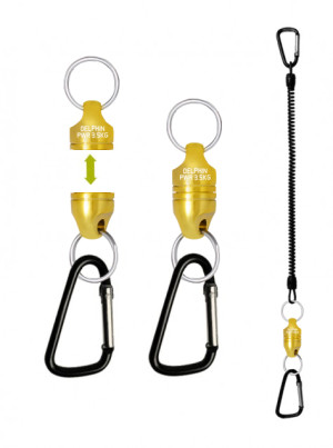 Delphin PWR attache magnétique pour épuisette + sangle résestance 3,5kg Silver, Black, Gold, Gray résestance 3,5kg
