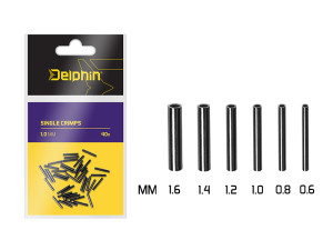 Delphin Single CRIMPS /par 40 1.4mm Gray, Gold 1.4mm