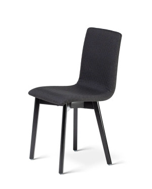 Premium - Krzesło do salonu drewniane bukowe czarne tapicerowane GRIM Deltachairs
