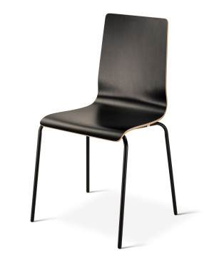 Premium - krzesło do restauracji bukowe czarne laminowane wys. 47 cm Luka
