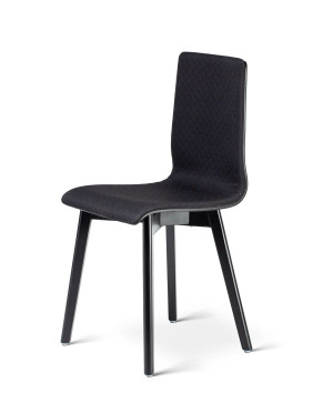 Premium - Krzesło czarne drewniane do jadalni do salonu drewniane tapicerowane Luka Soft Deltachairs