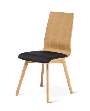 Premium - Krzesło do Jadalni drewniane wygodne tapicerowane dębowe Gloria Deltachairs