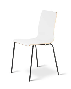 Premium - Krzesło do kuchni restauracji drewniane laminowane na metalowych nogach Lars Deltachairs