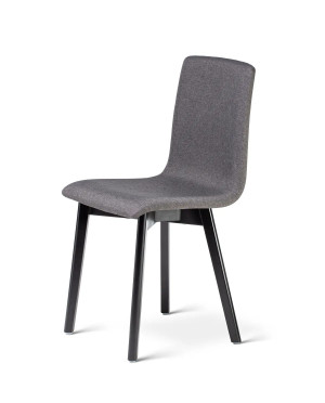 Premium - Krzesło do jadalni jadalniane nowoczesne drewniane szaro czarne Grim Deltachairs