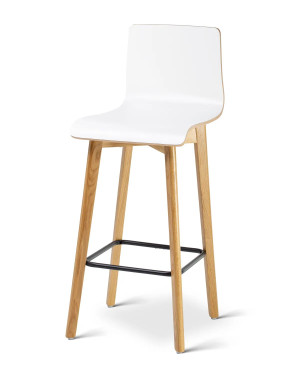 Premium - Krzesło barowe do kuchni hoker niskie krzesło drewniane dębowe  73cm Luka Deltachairs