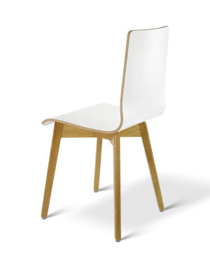 Premium - krzesło do kuchni drewniane dębowe białe laminowane Luka W