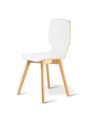 Premium - krzesło kuchenne drewniane białe laminowane wysokość 47 cm MAK