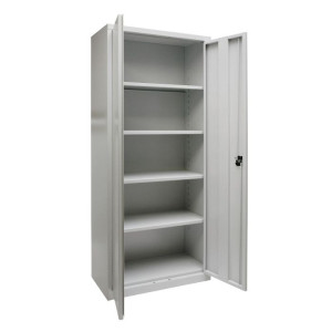 Dema Armoire pour classeurs grise thermolaquée 78 x 38 x 192 cm 4 étagères