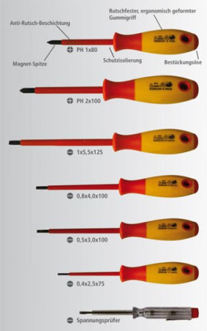 Just In Time Lot de 7 tournevis + 1 testeur isolés VDE 7S - VINTEC