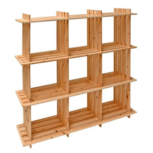 Dema Etagère en bois - 9 casiers - pin massif