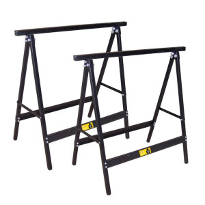 Dema Tréteaux métalliques noir charge 120 kG/U lot de 2