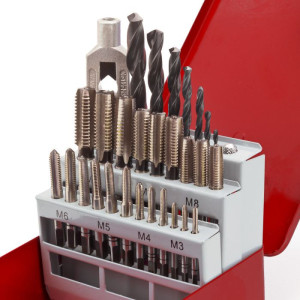Dema Coffret 21 tarauds + 7 forets + 1 tourne à G - HSS atelier bricolage