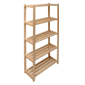Dema Étagère en bois de pin non traité - 5 rayonnages