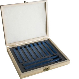 Guede Outils de tour monobloc 11 pcs - pour tour à métaux 10 x 10 mm