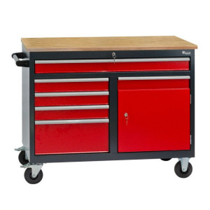 Dema Établi mobile Servante 5 tiroirs / 1 porte - 126 x 61 x 93 cm