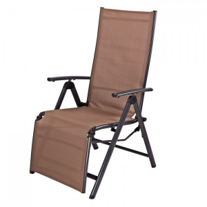 Dema Chaise longue "Corona" en aluminium - Gris/Beige
