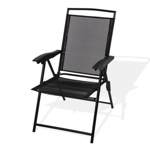 Dema Chaise pliante "Long Beach" de couleur noire