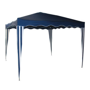 Dema Tonnelle / Pavillon pliable en métal bleu 300 x 300 x 260 cm