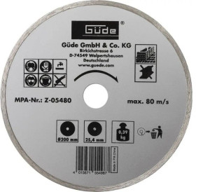 Guede Disque diamant 200 mm - Pour scie coupe carreaux G55374
