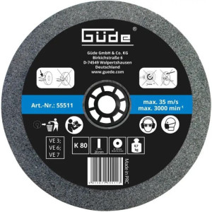 Guede Meule abrasive G80 pour touret G55223 - G55271 - G55235- 150 x 20 mm