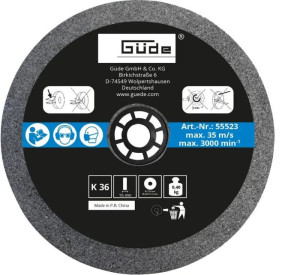 Guede Meule abrasive pour touret 125 x 16 mm - grain 36 - pour G55234