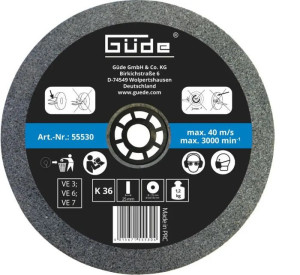 Guede Meule abrasive pour touret G55236 - 175 x 25 mm - grain 36