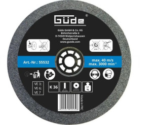 Guede Meule abrasive pour touret G55272 et G55237 - 200 x 25 mm - grain 36