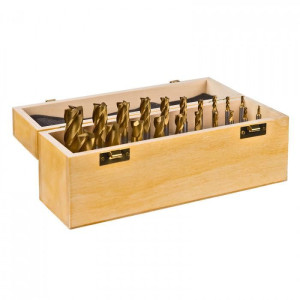 Dema Fraises métal ou bois - Coffret en bois - 3 à 20 mm - 20 pièces