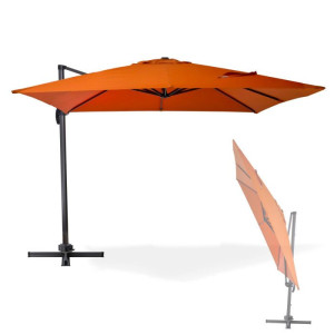 Dema Parasol déporté Verona - 3 x 3 m - Terracotta