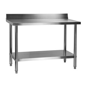 Dema Table de travail inox avec dosseret 120 x 60 cm - DAT 120