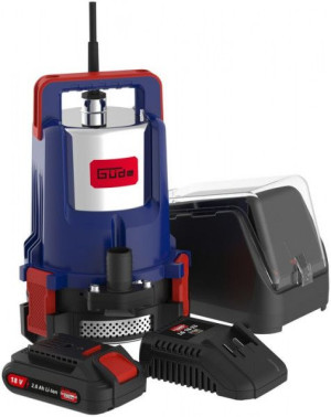 Guede Pompe immergée pour eaux claires à accu KTP 18-201-23 avec chargeur