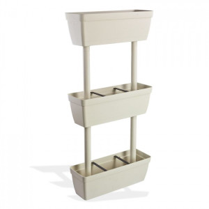 Dema Jardin vertical rigide - 3 jardinières - Blanc crème