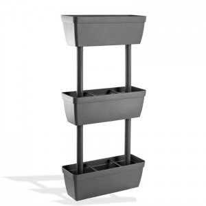 Dema Jardin vertical rigide - 3 jardinières - Gris anthracite