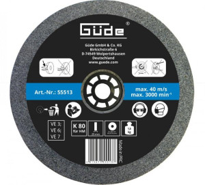 Guede Meule abrasive pour touret G55272 et G55237 - 200 x 25 mm - grain 80
