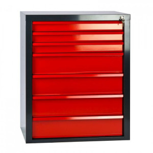 ADB Armoire servante Mammut 7 tiroirs - Rouge/Anthracite
