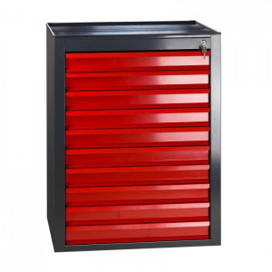 ADB Armoire servante Mammut 10 tiroirs - Rouge/Anthracite