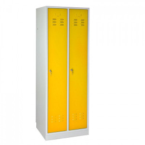 ADB Armoire vestiaire 2 portes Jaune - 600 x 500 x 1775 mm