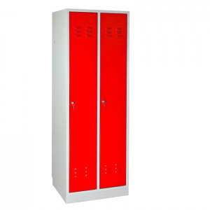 ADB Armoire vestiaire 2 portes - Rouge - 600 x 500 x 1775 mm