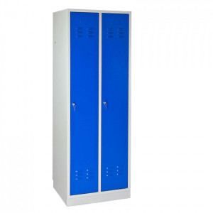 ADB Armoire vestiaire 2 portes - Bleu - 600 x 500 x 1775 mm